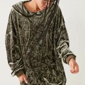 Urban Outfitters Crushed Velvet hoodie green